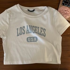 shien los angeles white short sleeve